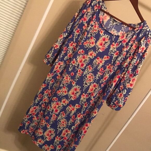 NWT Mary Square Semi-Sheer Floral Shift Dress -XXL - Picture 1 of 6